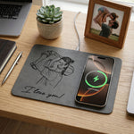 Dad Sketch Line Art Custom Photo Father's Day Gift For Dad, Husband - Personalized Charging Pad