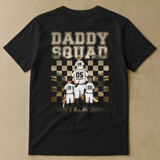 Dad Squad For Baseball Player - Personalized Back Printed Shirt