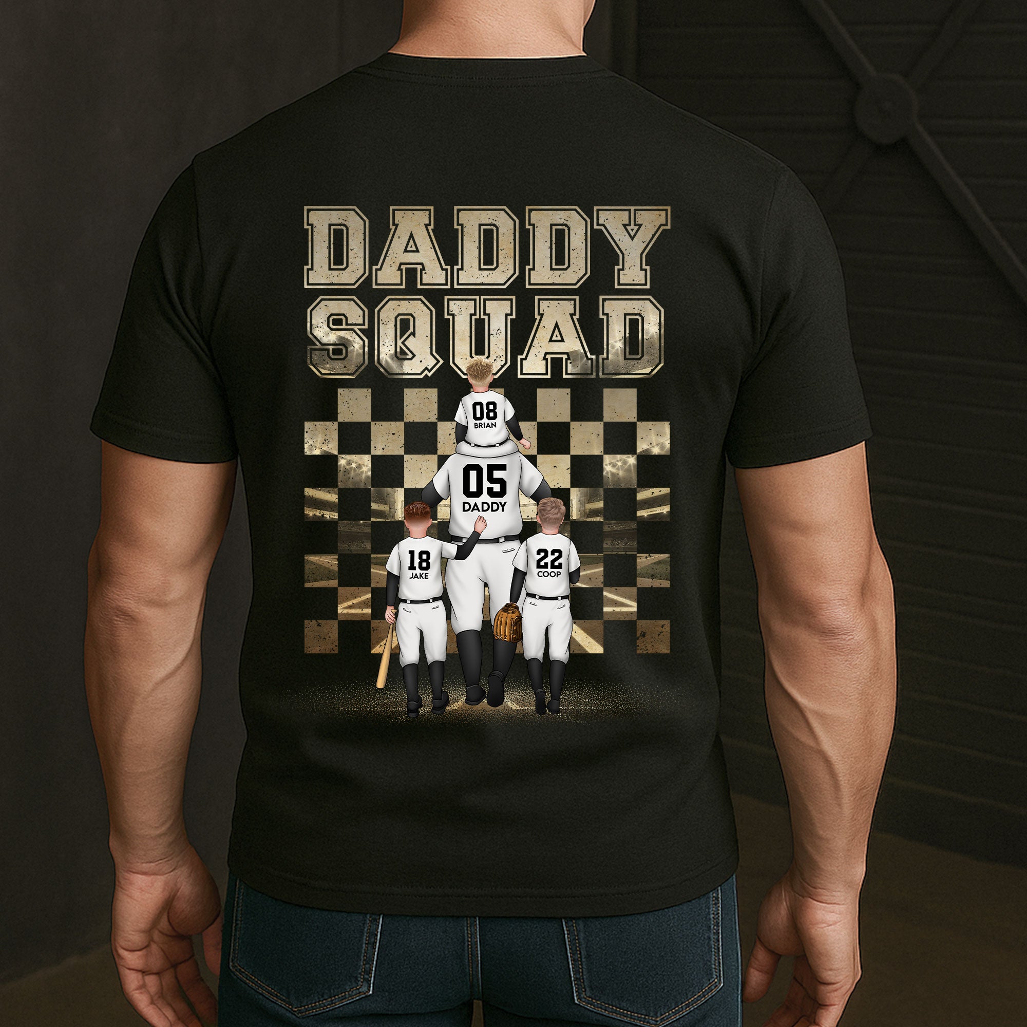 Dad Squad For Baseball Player - Personalized Back Printed Shirt