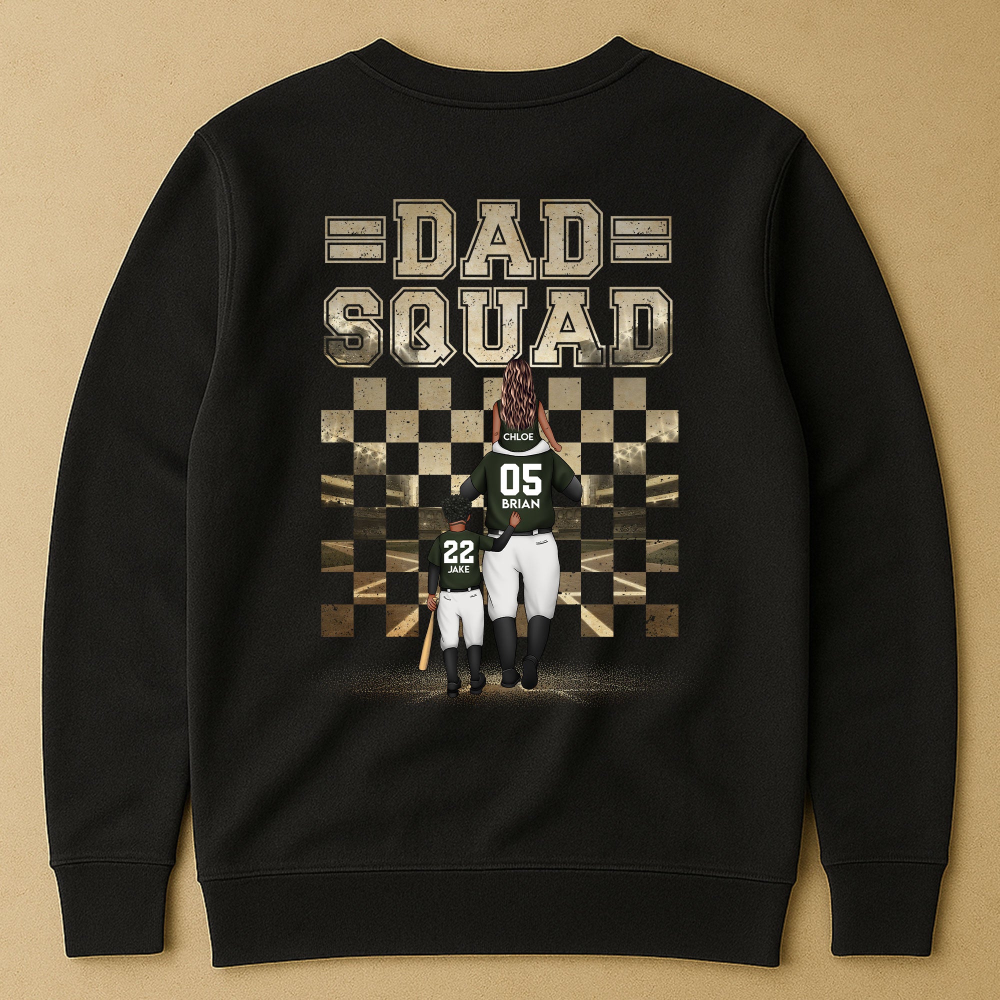 Dad Squad For Baseball Player - Personalized Back Printed Shirt