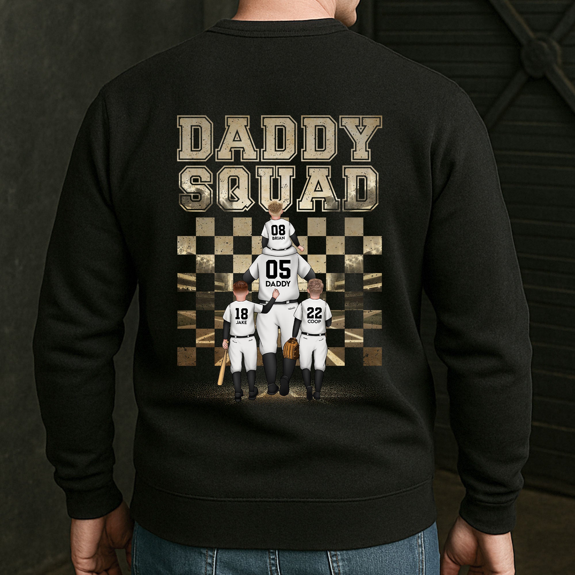 Dad Squad For Baseball Player - Personalized Back Printed Shirt