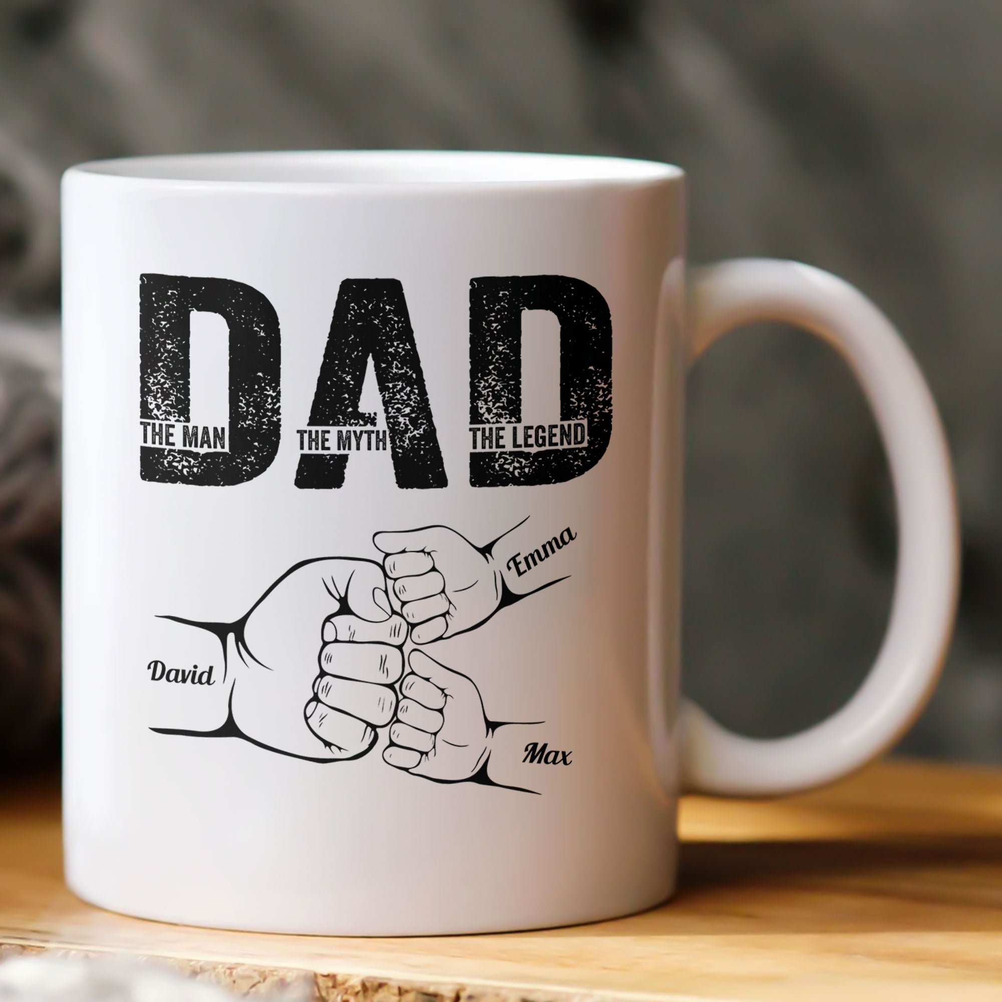 Dad The Man The Myth The Legend Fist Bump - Personalized Mug