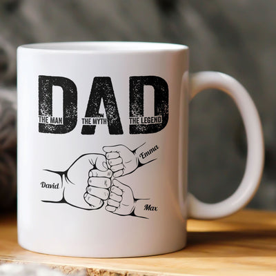 Dad The Man The Myth The Legend Fist Bump - Personalized Mug