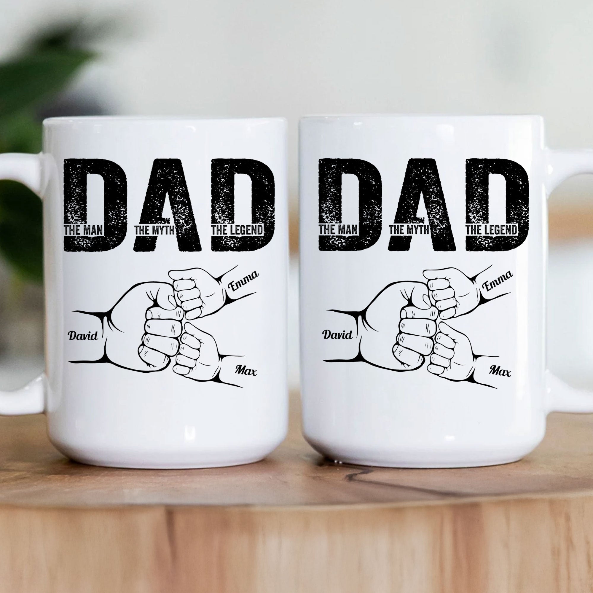 Dad The Man The Myth The Legend Fist Bump - Personalized Mug