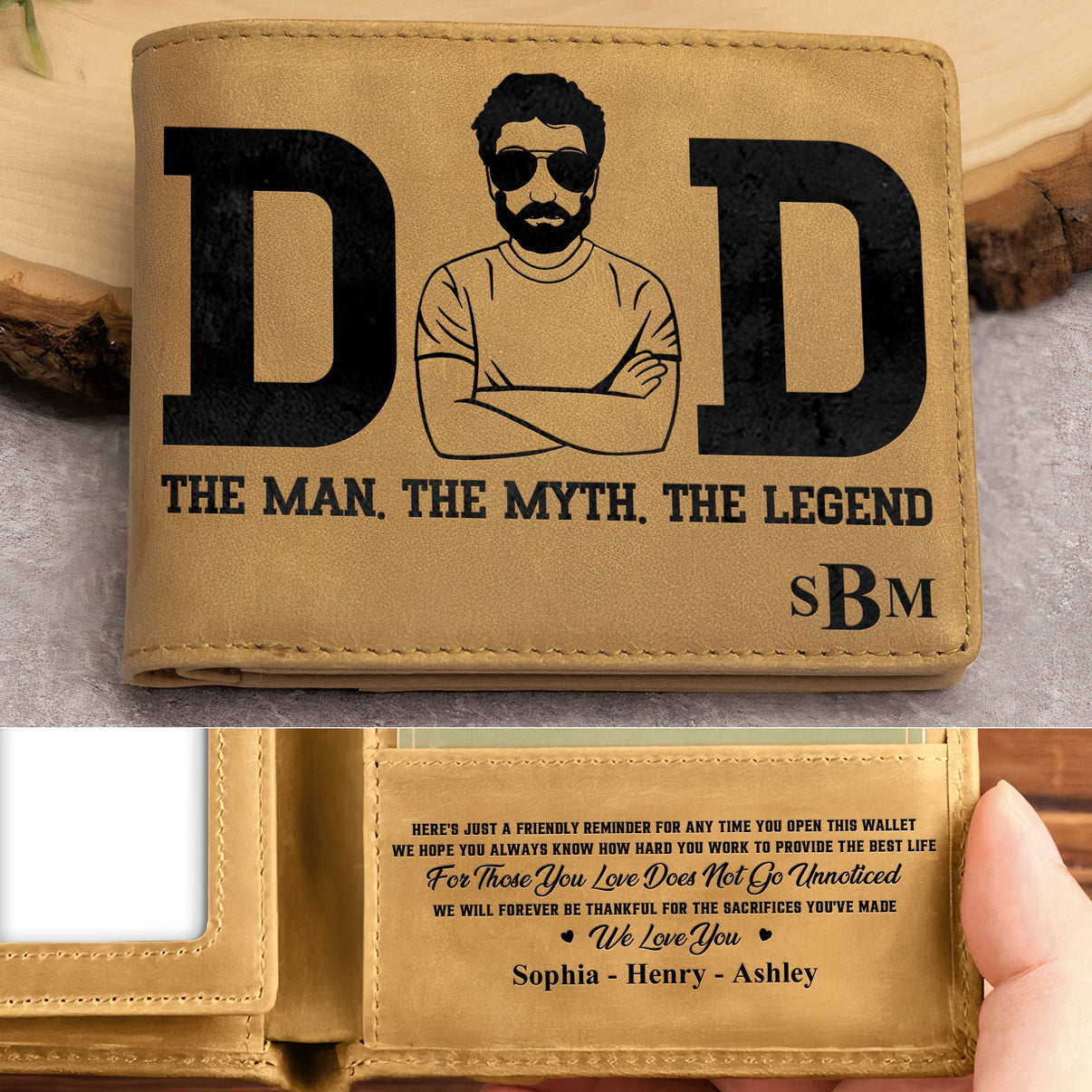 Dad - The Man The Myth The Legend - Personalized Leather Wallet – Macorner