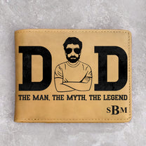 Dad - The Man The Myth The Legend - Personalized Leather Wallet