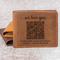 Dad To Us You Are The World - Personalized Leather Wallet