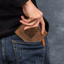 Dad To Us You Are The World - Personalized Leather Wallet