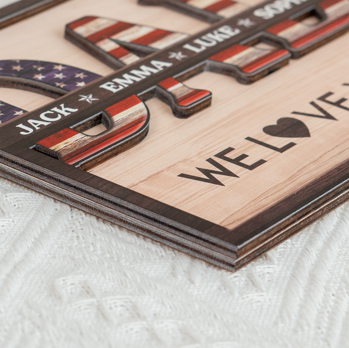 Dad We Love You - Personalized Wooden Plaque