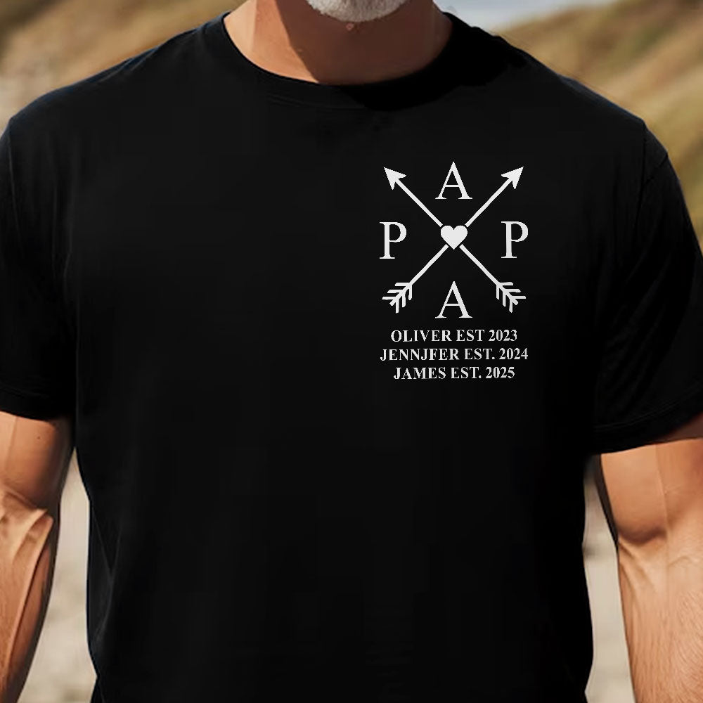 Dad, Daddy, Papa Edition Custom With Kids Name & Years Of Birth - Personalized Shirt