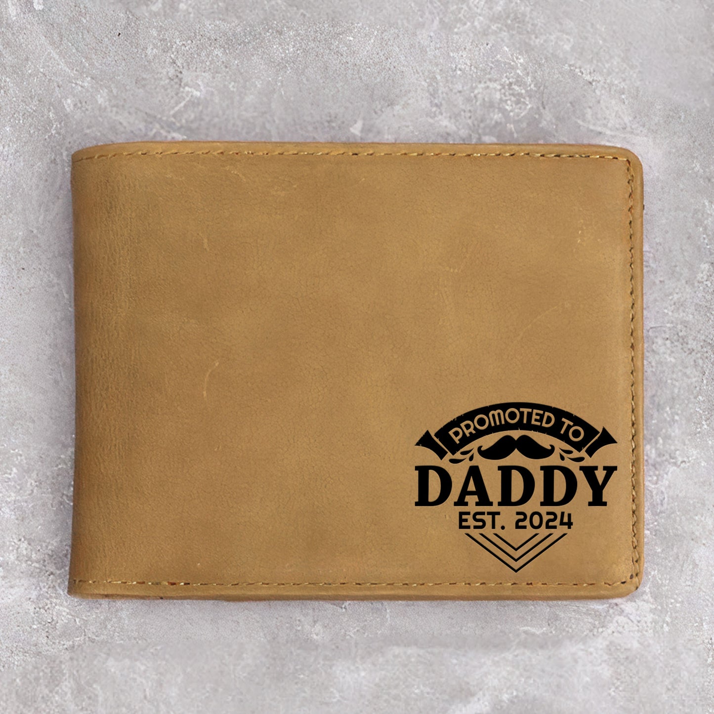 Dad, Keep Working Hard - Personalized Leather Wallet