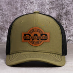 Dad, The Man, The Myth, The Legend - Personalized Leather Patch Hat - Gift For Dad