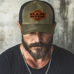 Dad, The Man, The Myth, The Legend - Personalized Leather Patch Hat - Gift For Dad