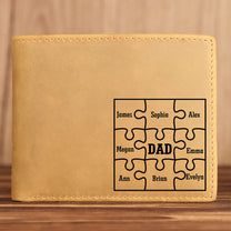 Dad, You Are The Piece That Holds Us Together - Personalized Leather Wallet