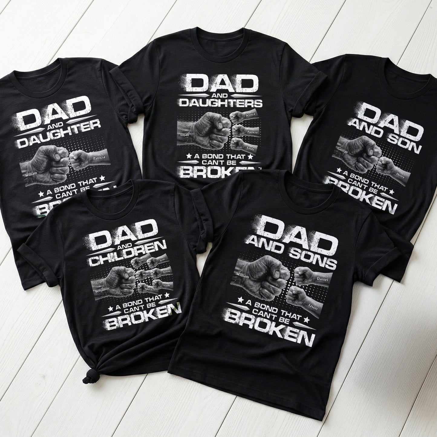 Dad-And-Daughters,-Sons-A-Bond-That-Can't-Be-Broken-Personalized-Shirt-1
