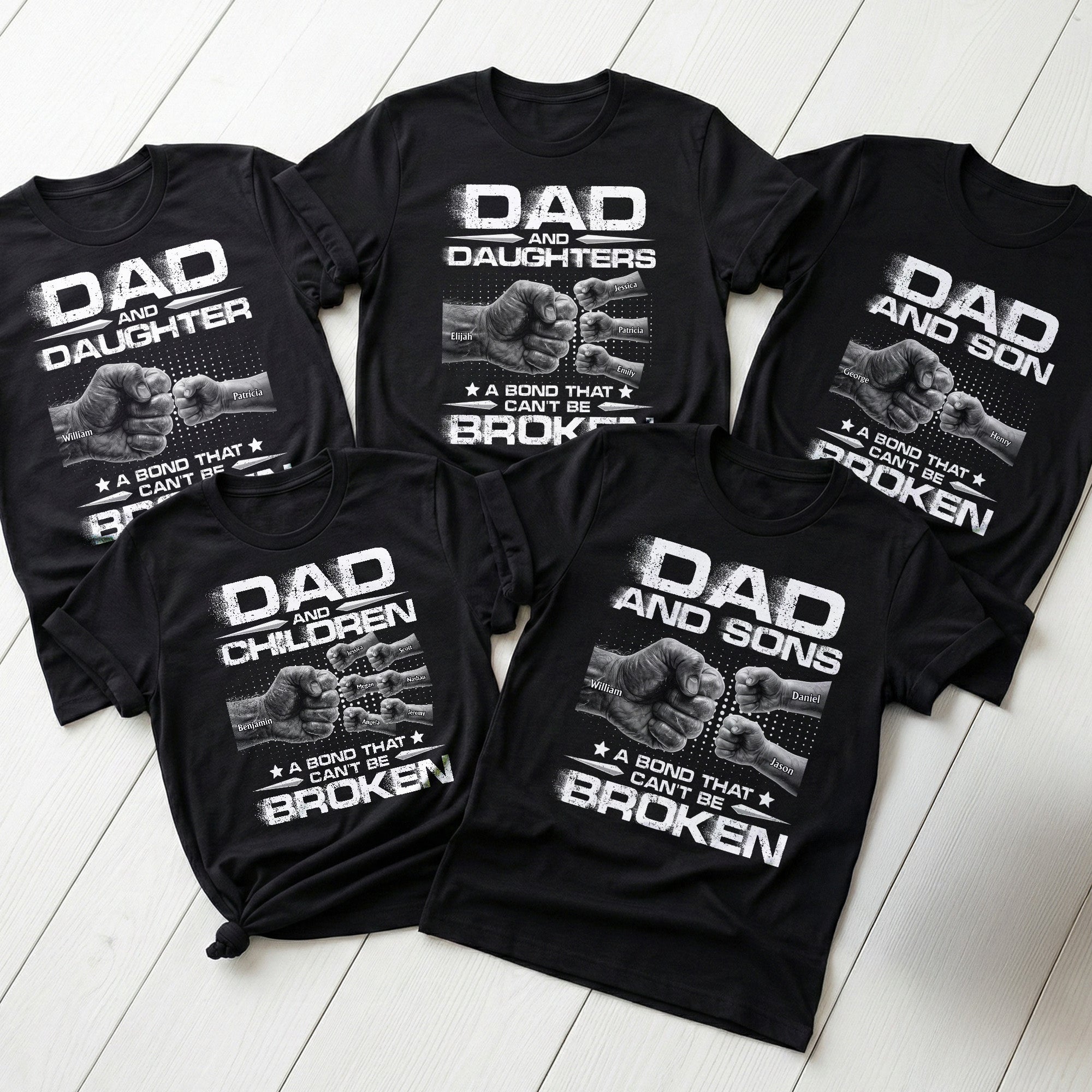 Dad-And-Daughters,-Sons-A-Bond-That-Can't-Be-Broken-Personalized-Shirt-1