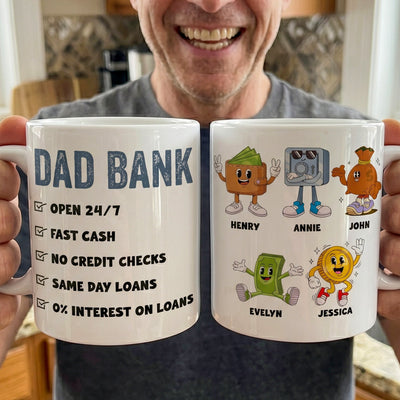 Dad Bank Funny Dad - Dad Joke Father's Day Gift - Personalized Mug