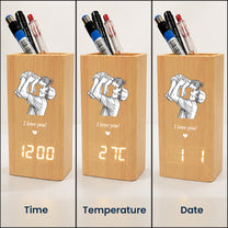 Dad-Custom-Photo-Sketch-Line-Art-Fathers-Day-Gift-For-Him-Personalized-Pen-Holder-With-Clock-4