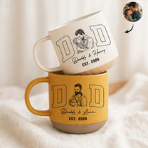 Dad-Est-Custom-Photo-Sketch-Line-Art-Fathers-Day-Gift-For-Husband-Dad-Personalized-Mug-1
