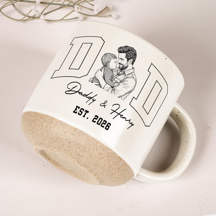 Dad-Est-Custom-Photo-Sketch-Line-Art-Fathers-Day-Gift-For-Husband-Dad-Personalized-Mug-5