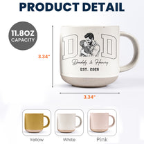 Dad Est Custom Photo Sketch Line Art Father's Day Gift For Husband, Dad - Personalized Mug