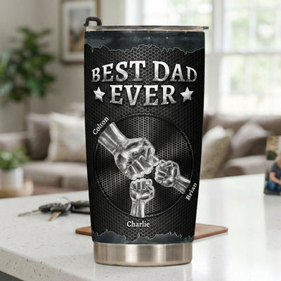 Dad Fist Bump Metal Art - Personalized Tumbler