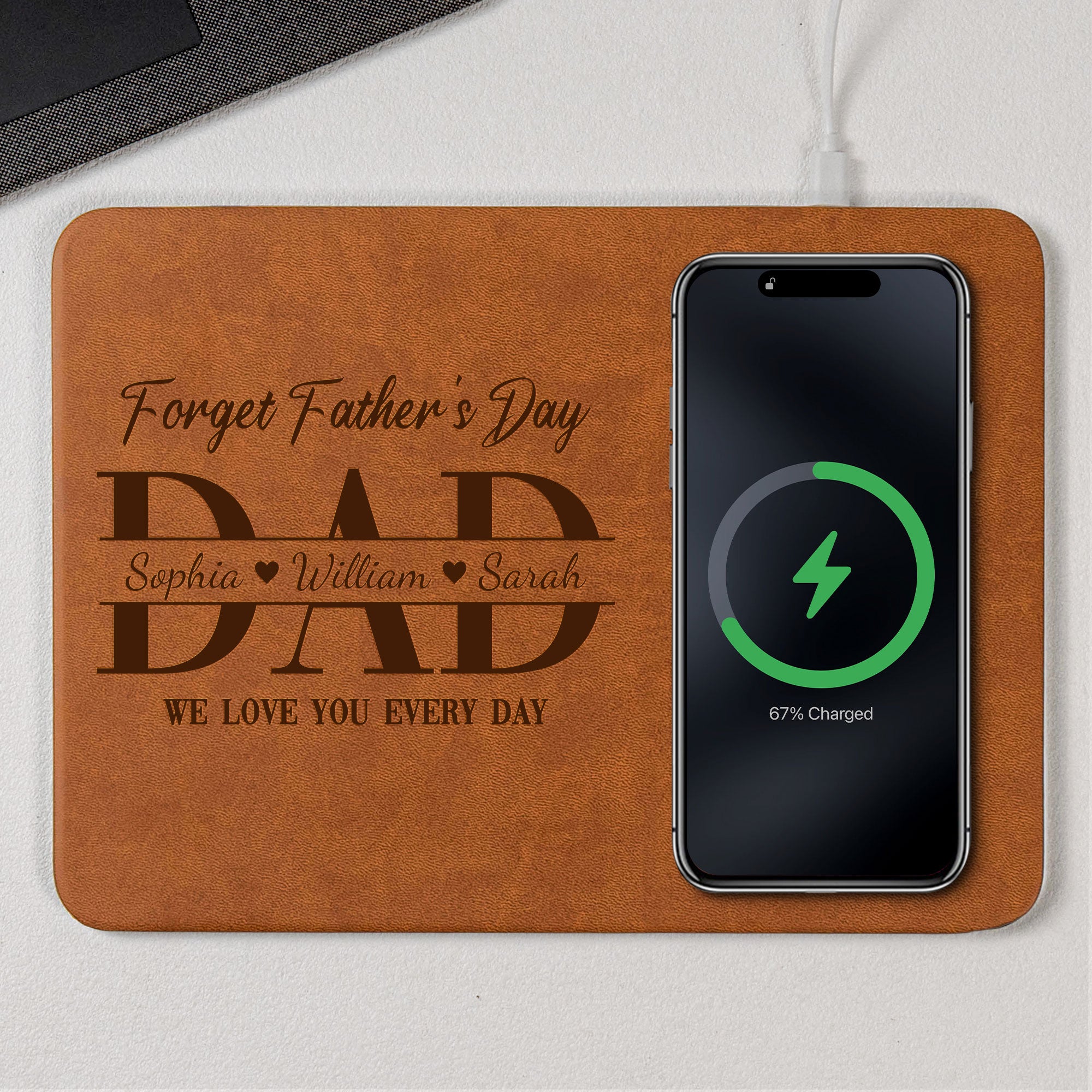 Dad-Forget-Father'S-Day-We-Love-You-Everyday-Personalized-Leather-Charging-Mat-1