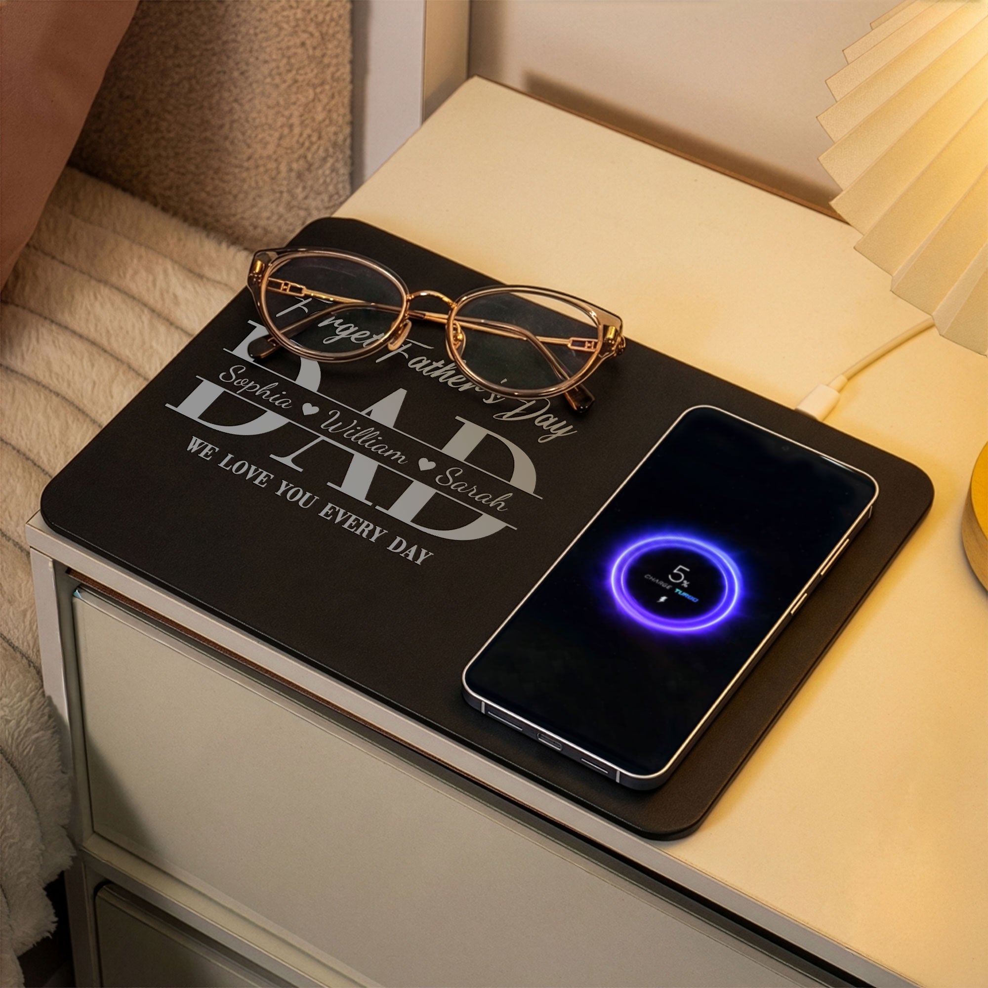 Dad-Forget-Father'S-Day-We-Love-You-Everyday-Personalized-Leather-Charging-Mat-4