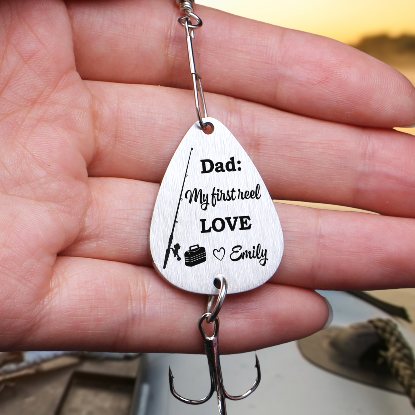 Dad, My First Reel Love - Personalized Fishing Lure Keychain