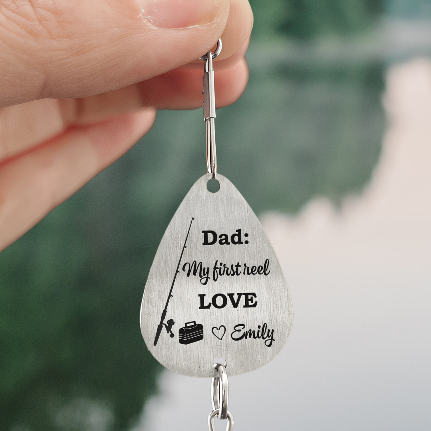 Dad, My First Reel Love - Personalized Fishing Lure Keychain