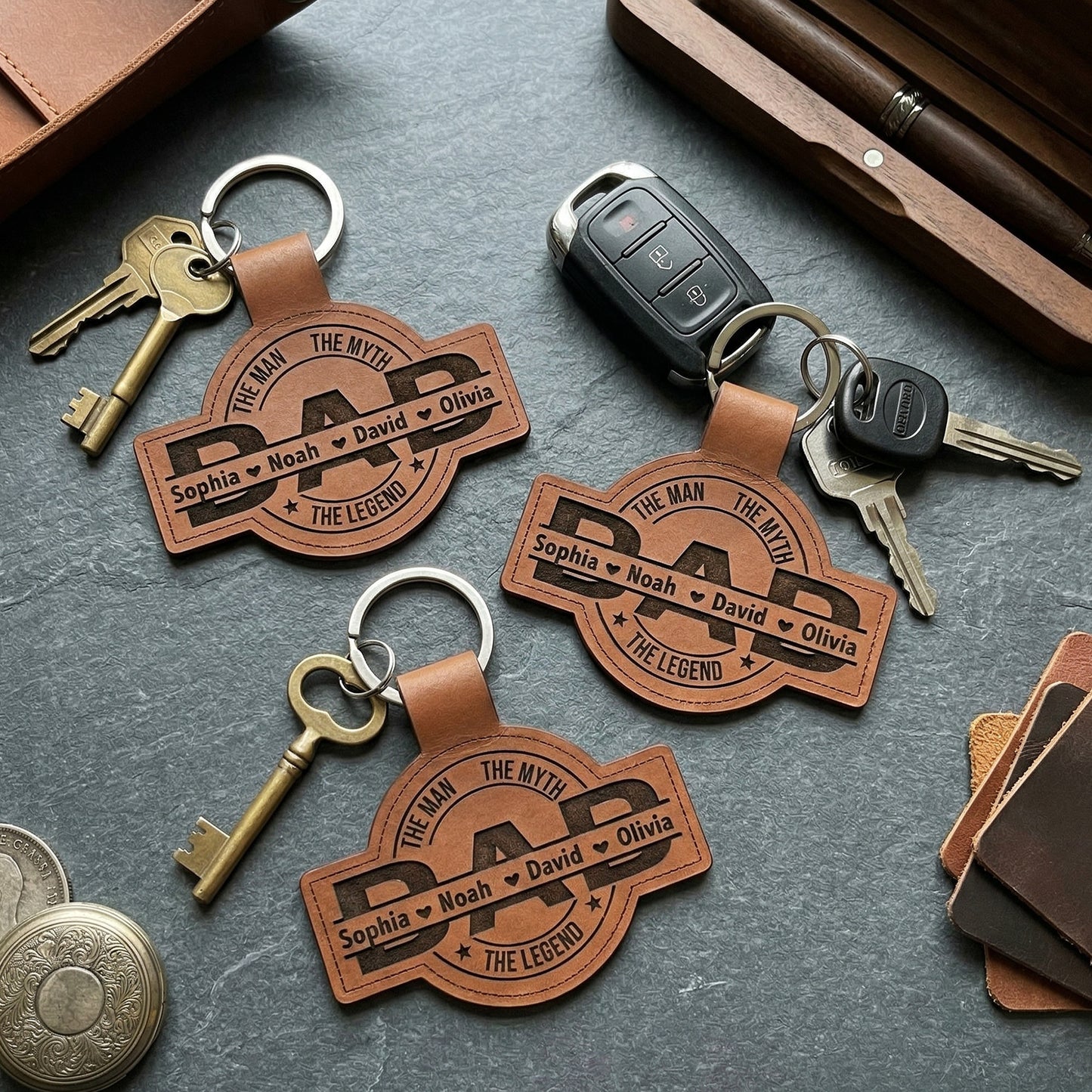 Dad,-Papa,-Grandpa,-Pop-The-Man,-The-Myth,-The-Legend-With-Kid'S-Names-Personalized-Keychain-1