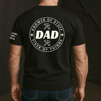 Dad,-Papa-Knower-Of-Stuff,-Fixer-Of-Things-With-Kids'-Names-On-Sleeves-Personalized-Shirt-2