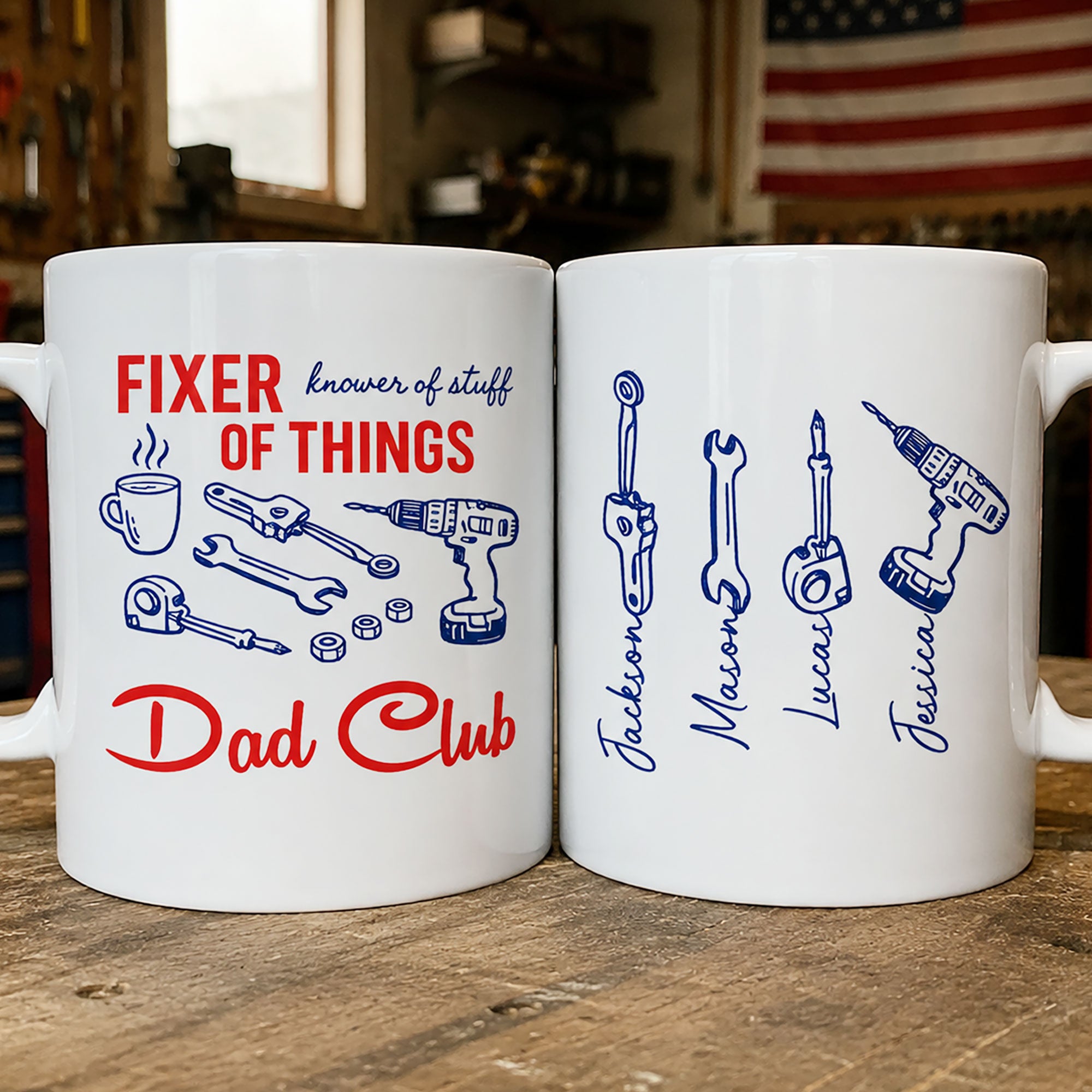 Dad,-Papa-Knower-Of-Stuff,-Fixer-Of-Things-With-Kids'-Names-Personalized-Mug-2