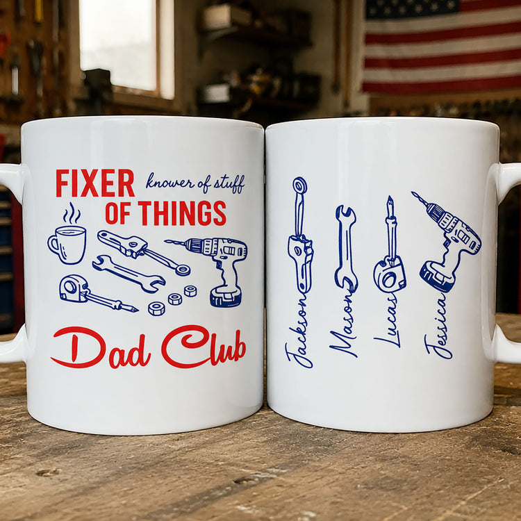 Dad,-Papa-Knower-Of-Stuff,-Fixer-Of-Things-With-Kids'-Names-Personalized-Mug-2