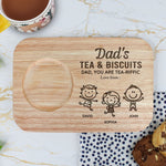 Dad's Tea & Biscuit - Custom Engraved Wooden Tea & Biscuit Board