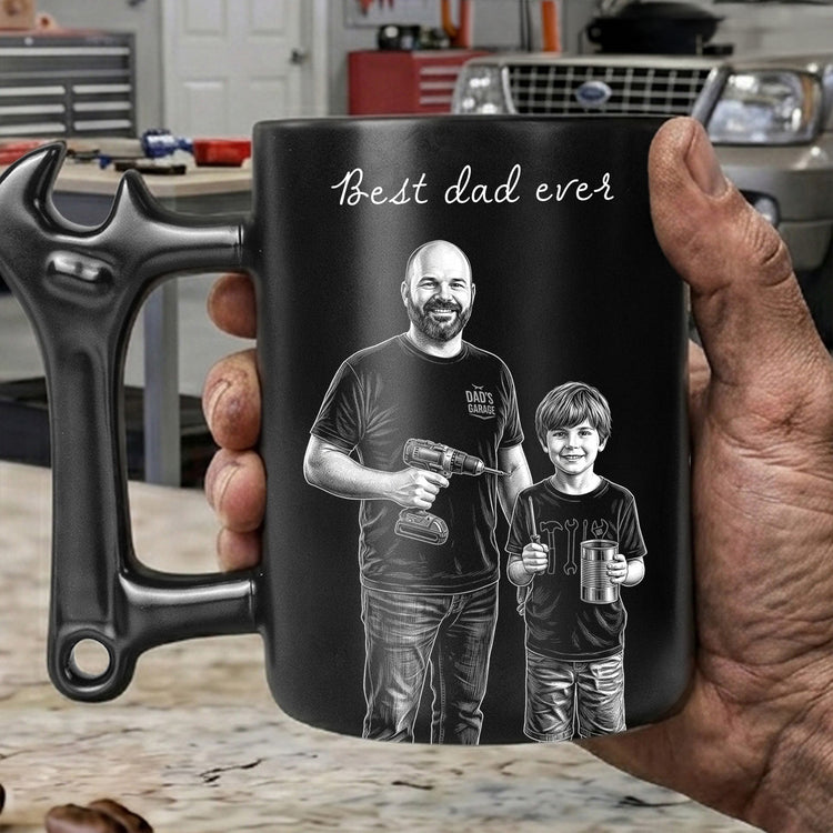 Dad-Sketch-Line-Art-Fathers-Day-Gift-For-Dad-Husband-Personalized-Mug-1