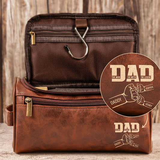 Dad-The-Man-The-Myth-The-Legend-Fist-Bump-Personalized-Leather-Toiletry-Bag-1