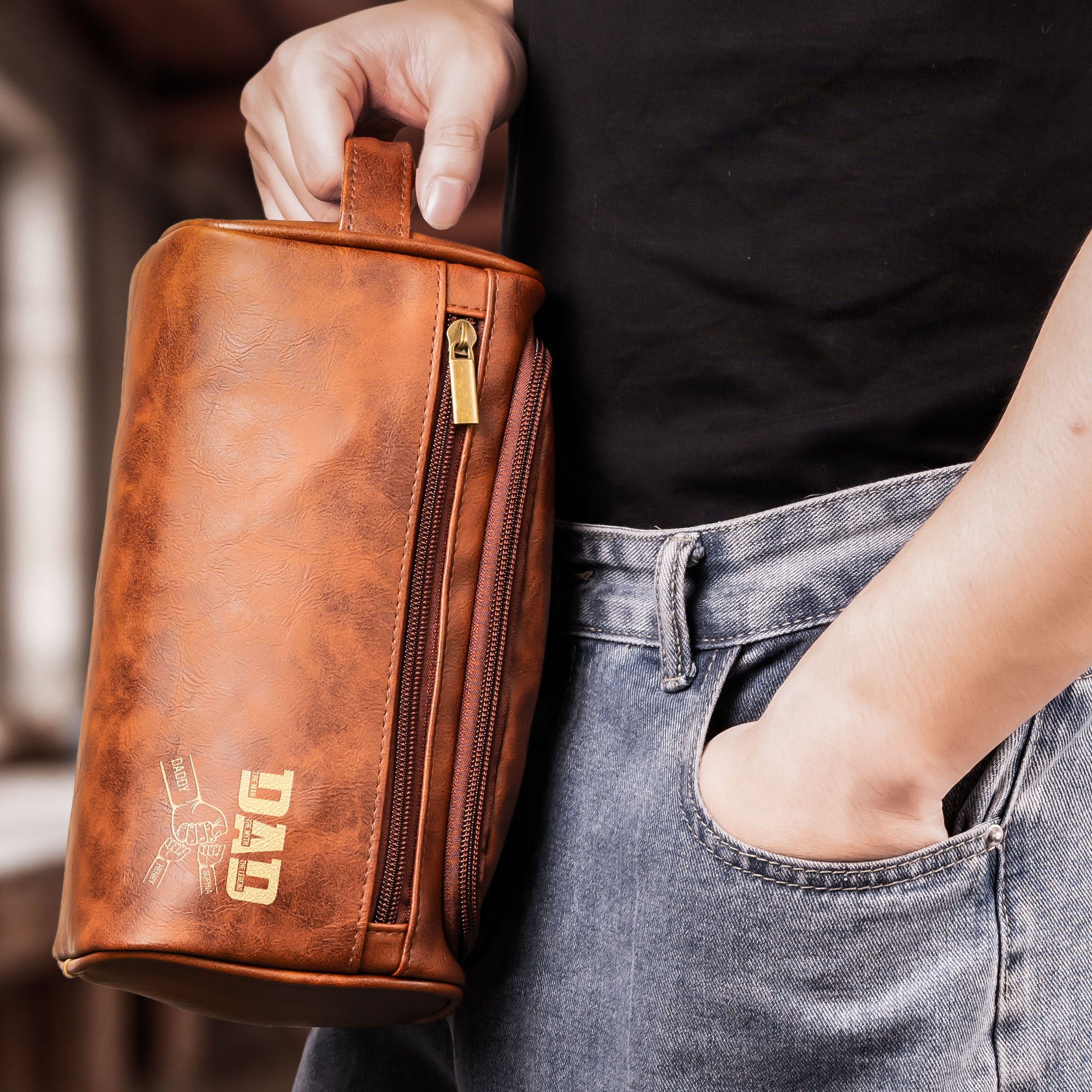 Dad-The-Man-The-Myth-The-Legend-Fist-Bump-Personalized-Leather-Toiletry-Bag-4