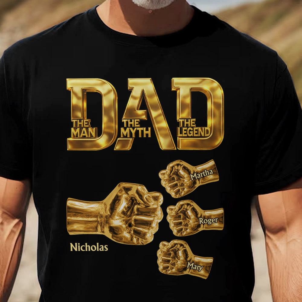 Dad_The_Man_The_Myth_The_Legend_Gold_Fist_Bumps_With_Kids_Names_Personalized_Shirt_2