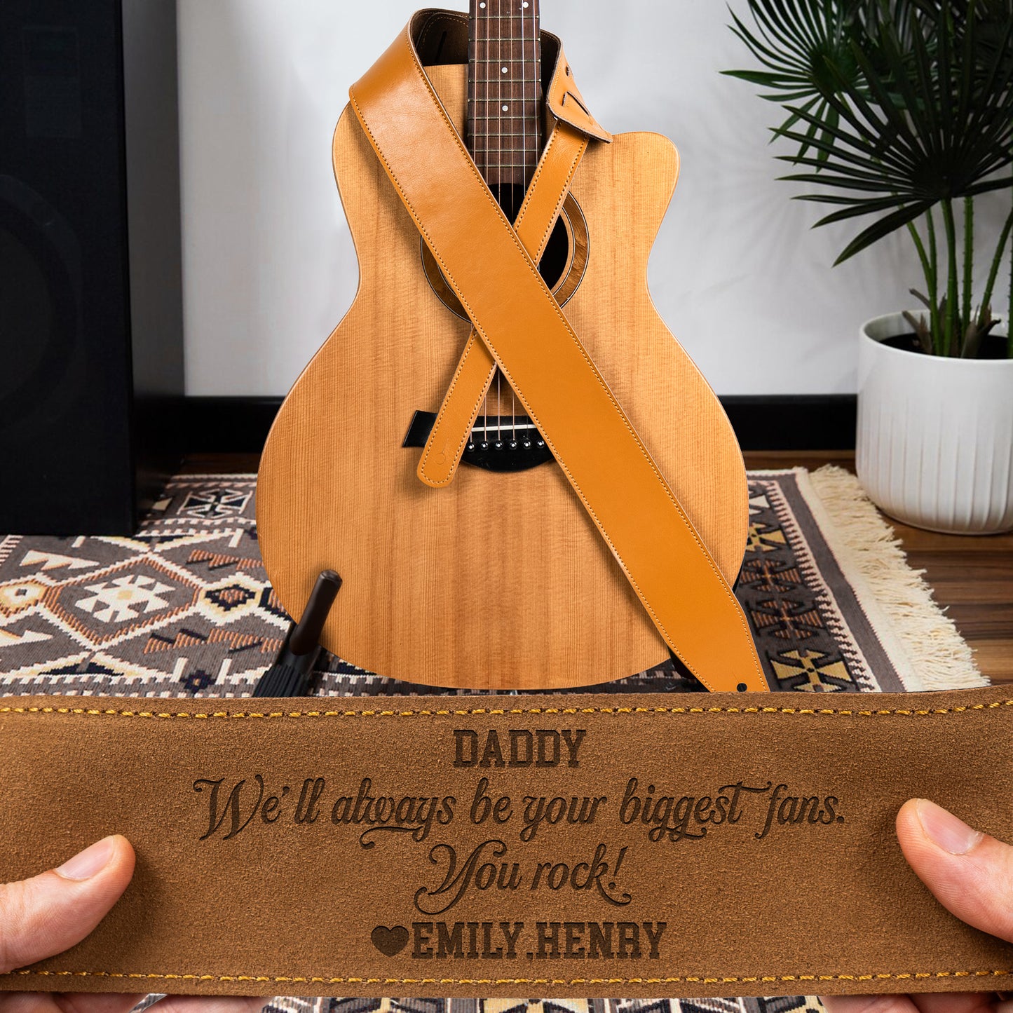 Dad,-We'Ll-Always-Be-Your-Biggest-Fans,-You-Rock-Personalized-Leather-Guitar-Strap-2