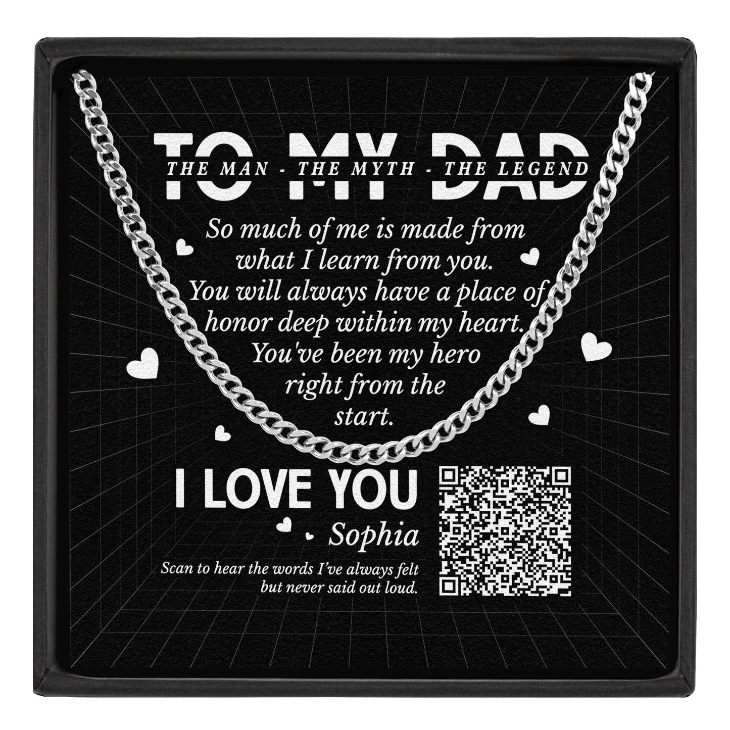 Dad's Been My Hero Right From The Start - Personalized Men's Cuban Link Chain