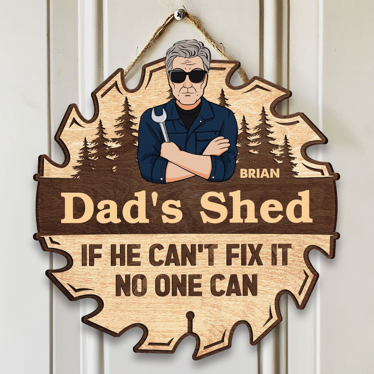 Dad's Shed If He Can't Fix It No One Can - Personalized Wood Sign