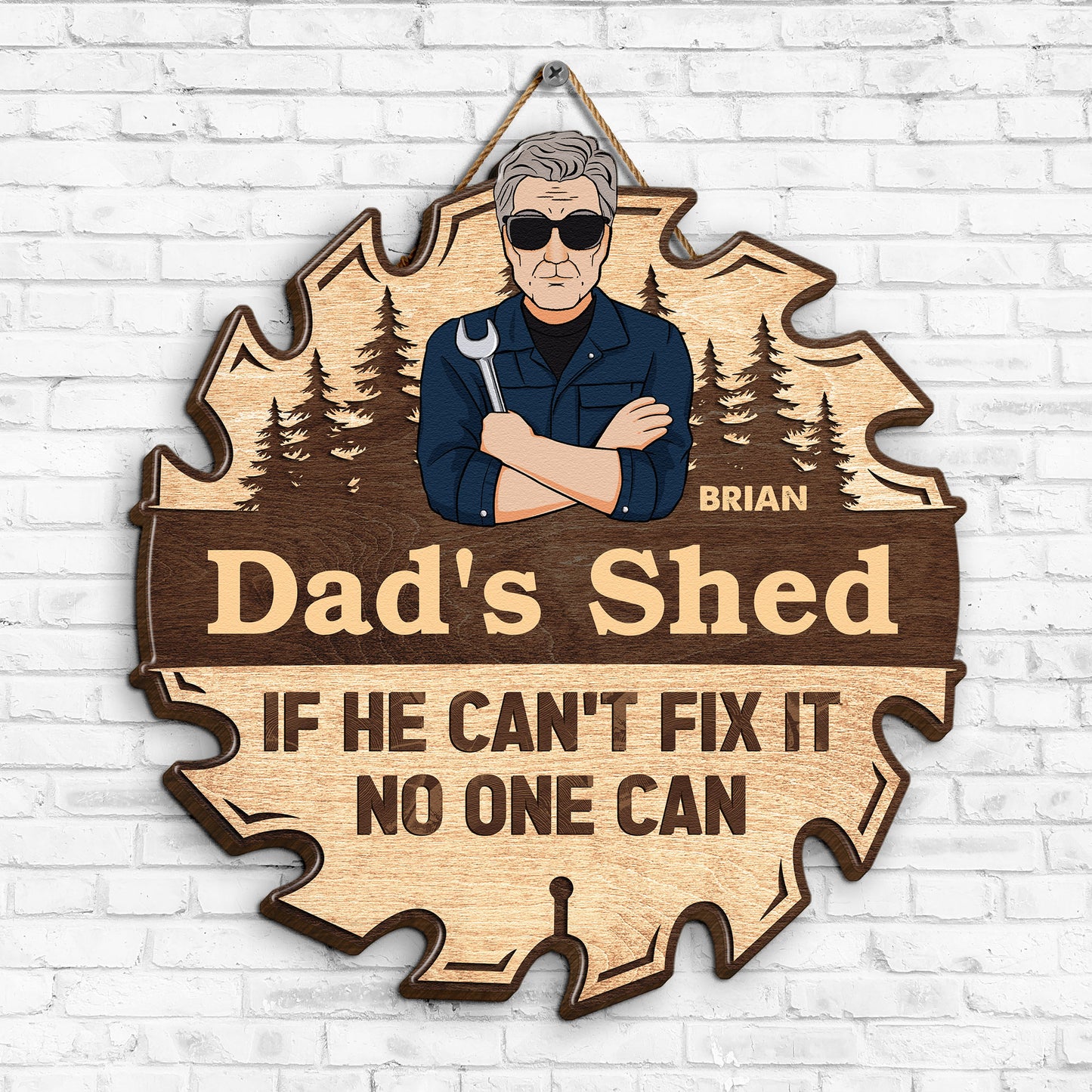 Dad's Shed If He Can't Fix It No One Can - Personalized Wood Sign