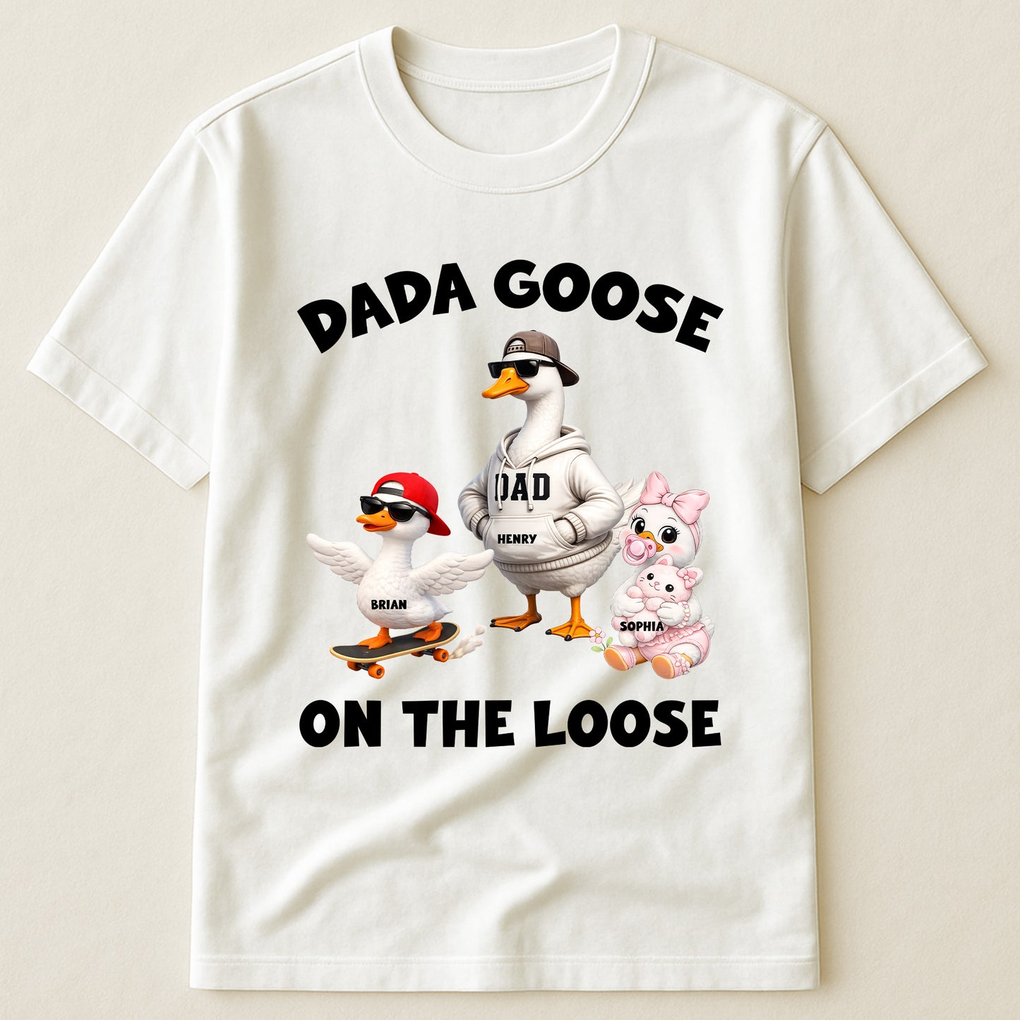 Dada-Goose-On-The-Loose-For-Daddy,-Papa-Personalized-Shirt-1