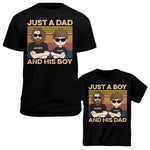 Daddy And Son - Personalized Shirt - Man And Woman Illustration