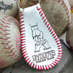 Daddy Fist Bump Gift For Dad, New Dad - Personalized Leather Baseball Keychain