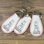 Daddy Fist Bump Gift For Dad, New Dad - Personalized Leather Baseball Keychain