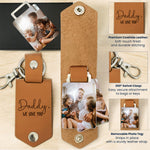 Daddy We Love You - Personalized Leather Photo Keychain