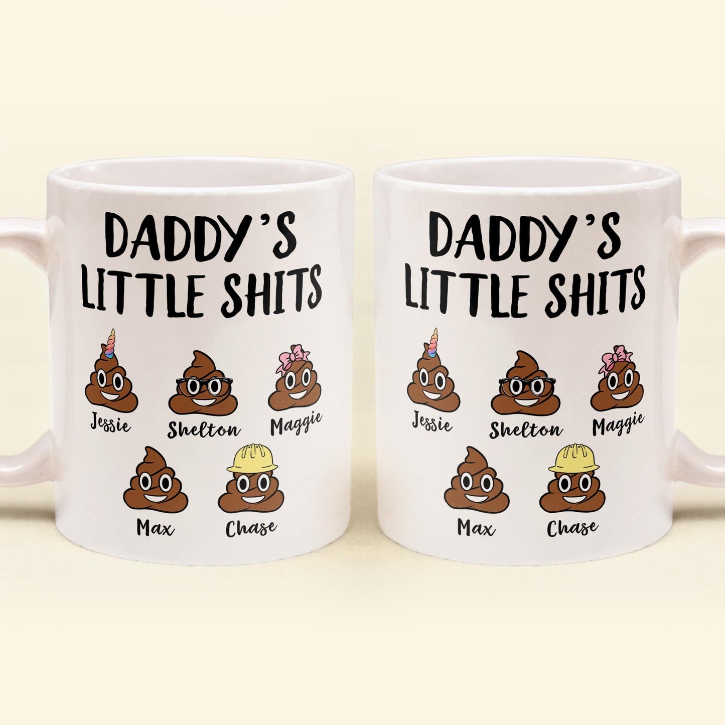 Daddy's Little Shits  - Personalized Mug - Father's Day, Birthday, Funny  Gift For Dad, Father, Husband, Grandpa - Gift From Wife, Son, Daughter, Grandson, Granddaughter