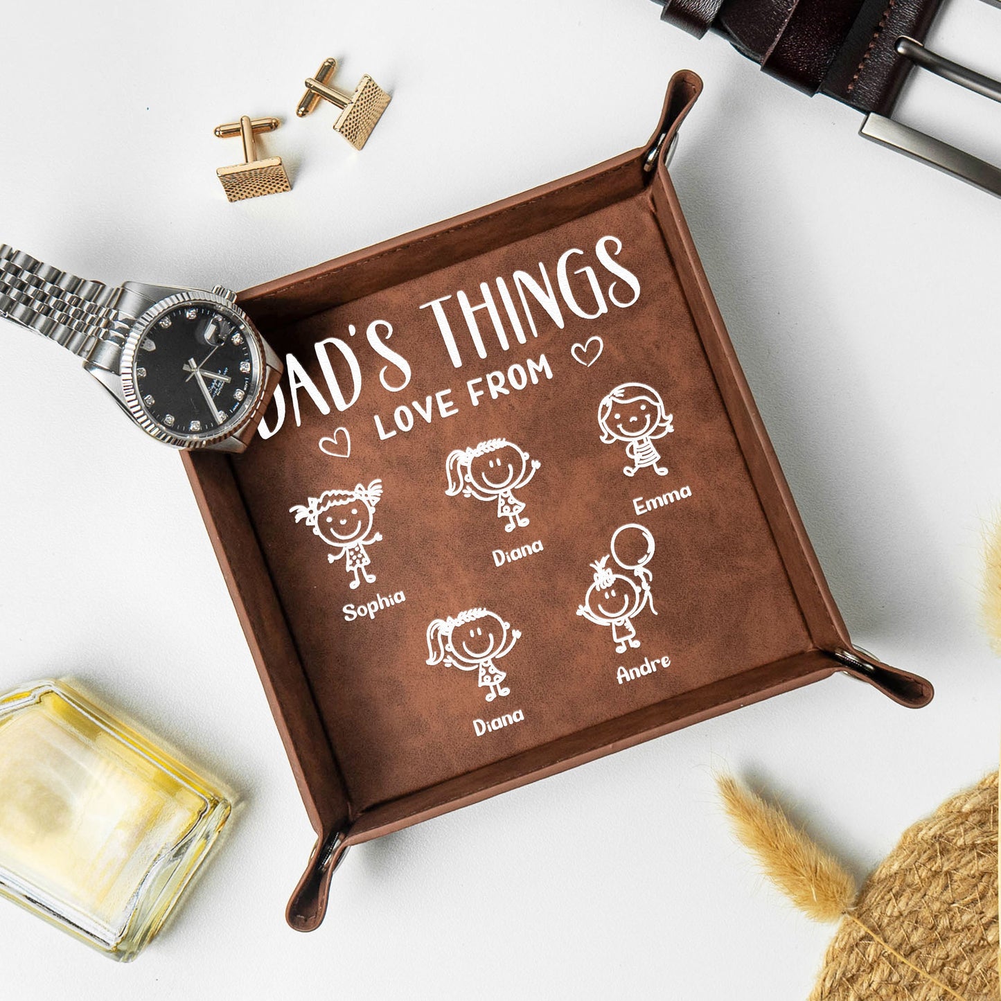 Daddy-Empty-Your-Pockets-Daddy's-Things-Love-From-Kids-Personalized-Valet-Tray-2